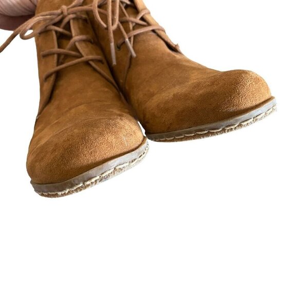 Franco Sarto Annabelle Camel Tan Wedge Ankle Booties Faux Suede Women's Size 6M - Picture 8 of 12